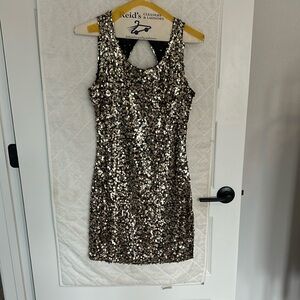 Silver Sequin Halter Bodycon Dress